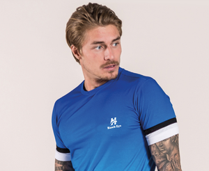 Polyester Royal Blue Color Sublimation <b>Men</b> <b>T</b>-<b>shirt</b> in <b>Curve</b> <b>Hem</b> Wholesale Custom Heavyweight 250gsm <b>T</b>-<b>shirt</b> - Product Image 3