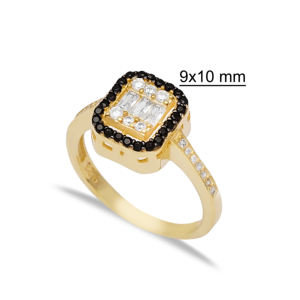 Anillo de racimo cuadrado con forma geométrica para mujer, joyería de plata de ley 925 artesanal, elegante, venta al por mayor - Product Image 2