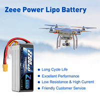 Batterie Lipo Zeee 6S 22.2V 2200mAh 50C Batterie à coque souple avec connecteur XT60 pour avion RC hélicoptère voiture RC camion char drone