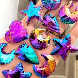 Colgante de Piedra natural tallada de Mickey Mouse, pulsera de obsidiana de arco iris, escultura de piedra blanca grande, Aura obsidiana - Product Image 6