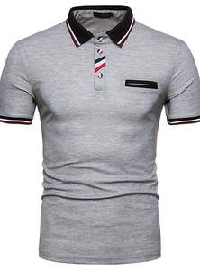 T-shirt manches courtes pour homme, Polo en coton brodé, élégant, prix Direct usine, dernière collection été Offre Spéciale - Product Image 2