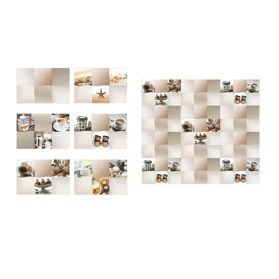 250x375mm light brown and white color high gloss kitchen design decorative wall tiles