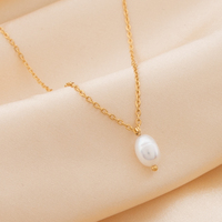 Collier Ras-du-Cou Pendentif Simple Perle de Culture d'Eau Douce Baroque, Bijou Quotidien pour Femme, Cadeau pour Demoiselle d'Honneur
