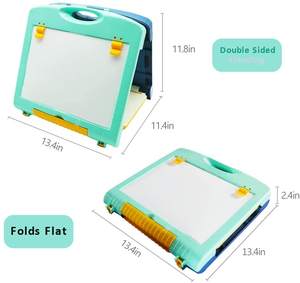 Estante de mesa de doble cara blanco y <span class=keywords><strong>pizarra</strong></span> caballete de arte tablero de escritura portátil juegos de mesa de arte juguetes educativos para niños y niñas - Product Image 5