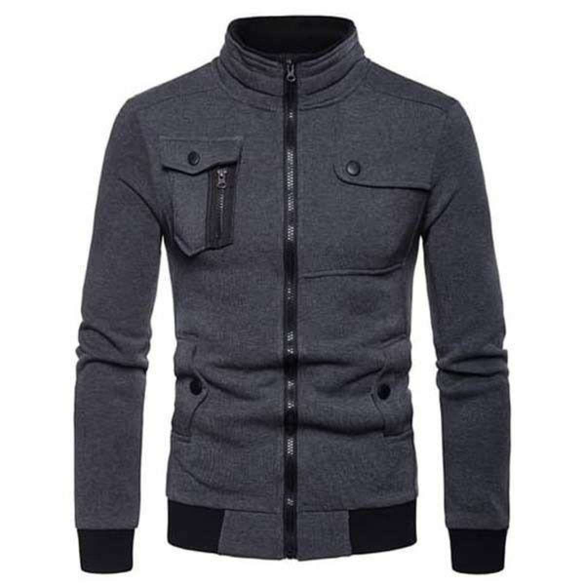 Mode Hommes Polaire Vestes Noir Bomber Veste Veste Manteau Survêtement Chaud Mâle Slim Hiver Fit Plus La Taille OEM Service Taille Personnalisée