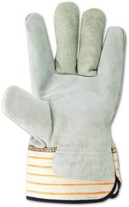 Winter Heavy Duty Work Gloves <b>Cow</b> Split Leather Palm Knit Cuff Split Large Gray Working Gloves Pig - Product Image 4