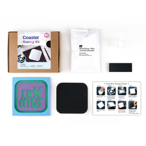 Kit de fabrication de sous-verres carrés en pierre, personnalisé, fait main, ensemble de bricolage avec moule et instructions - Product Image 1