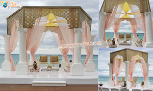 Incroyable destination mariage plage Mandap superbe dôme Mandap pour mariages de plage Taj Mahal thème mariage Mandap configuration USA - Product Image 3