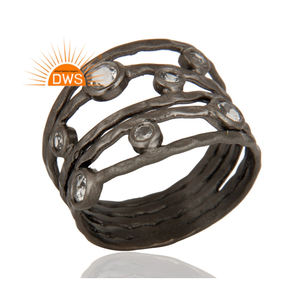 ตอกธรรมชาติหลายสีขาวพลอยบุษราคัมวงแหวนเงินแท้925เครื่องประดับผู้ค้าส่ง - Product Image 2