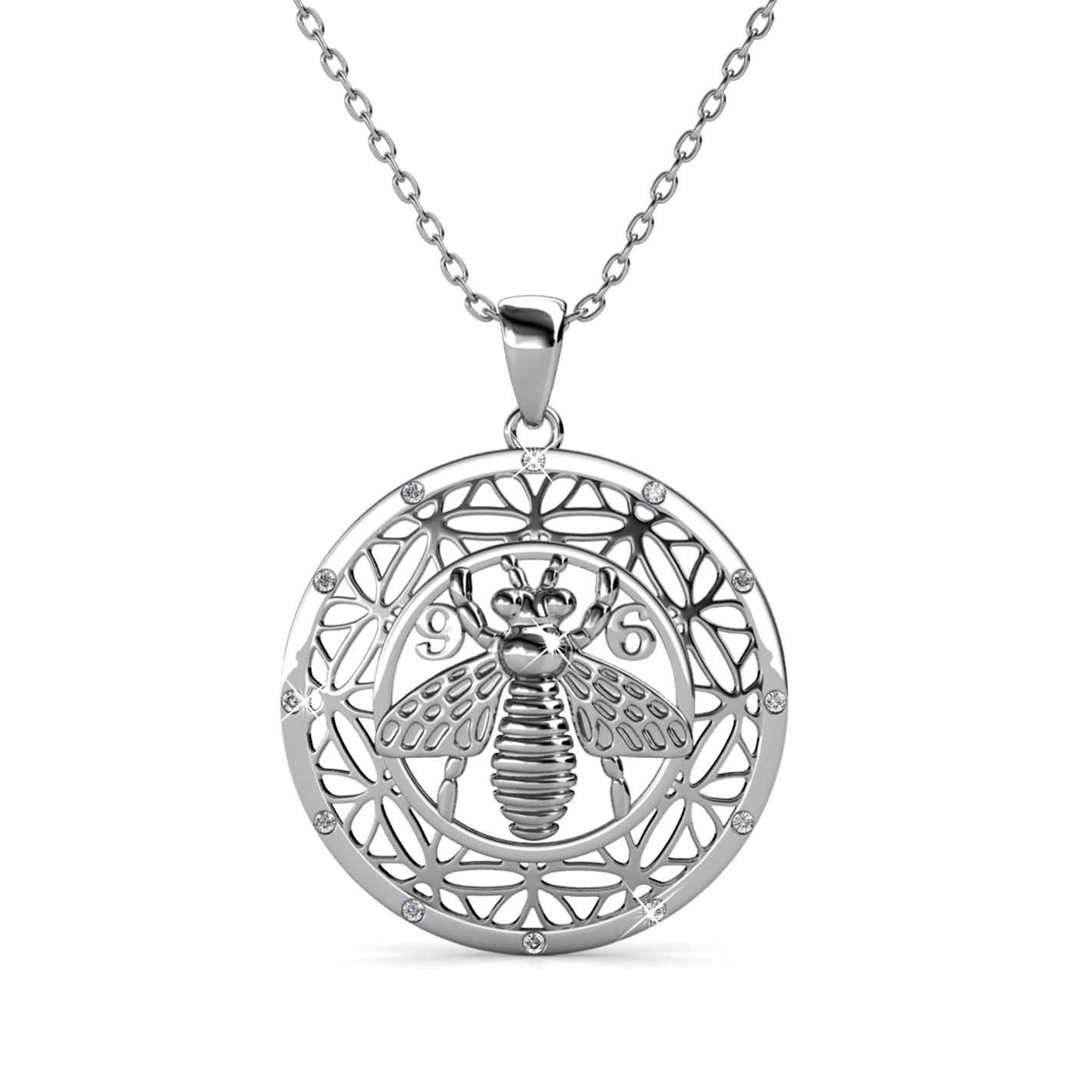 Brass With 18k White Gold Plated Luxury Brand Inspired Necklace