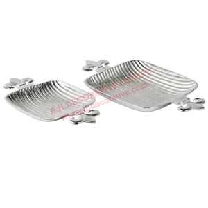 Plateau de service en métal artisanal de conception moderne, en aluminium poli décoratif, pour mariage, maison, hôtel - Product Image 5