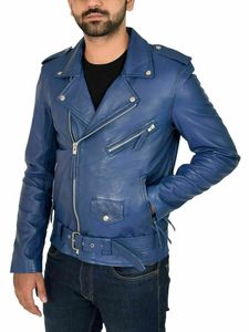 Veste de motard pour hommes, en cuir de vache, fermeture éclair, de haute qualité, disponible en toutes les couleurs - Product Image 2