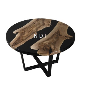 โต๊ะกาแฟโลหะอลูมิเนียมสำหรับโรงแรมโต๊ะกลางโซฟาพร้อมไม้กลม - Product Image 1