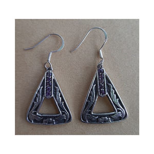 Pendientes de plata de ley 925 con piedras preciosas, Bisutería - Product Image 1