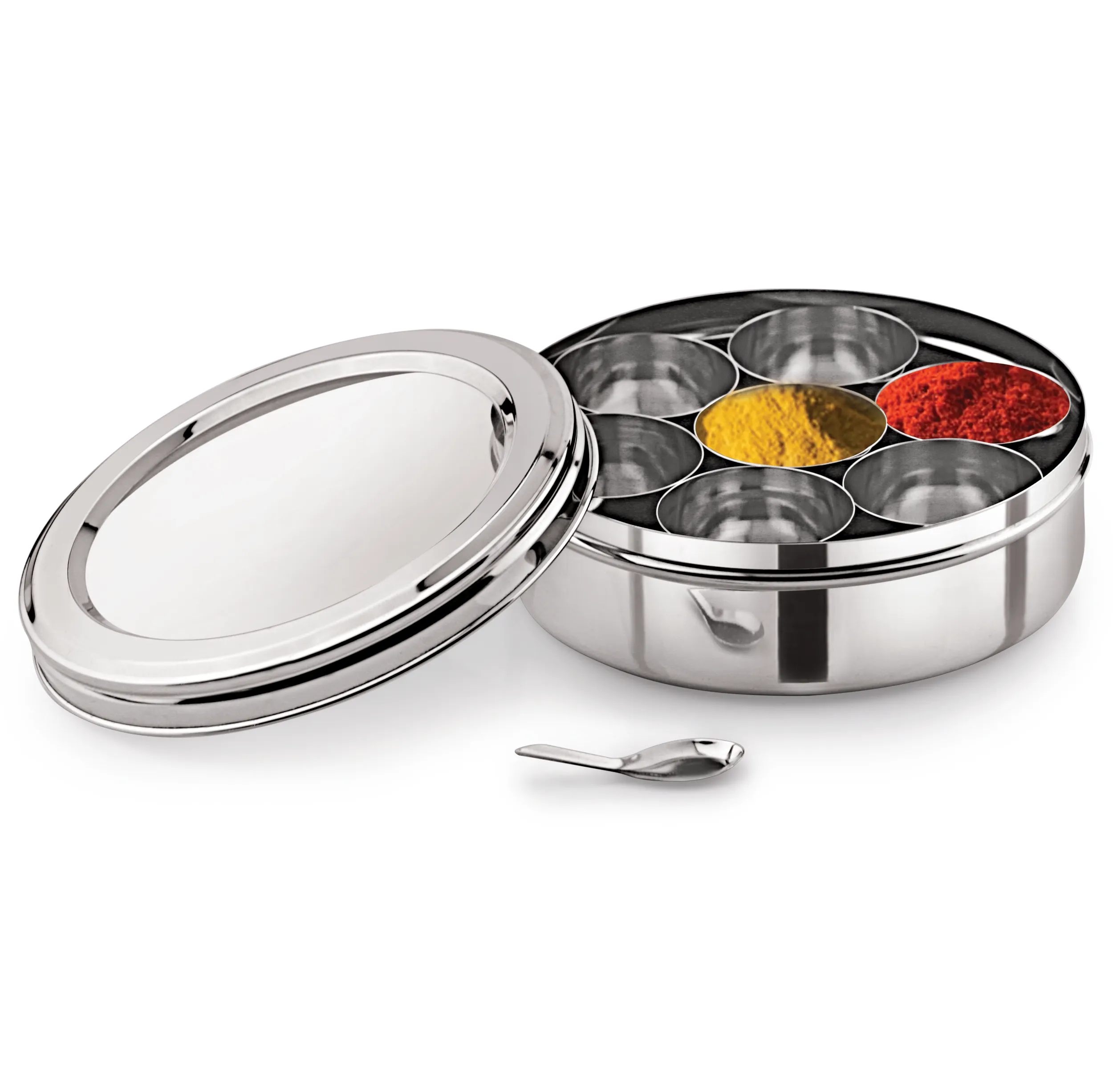 Multipurpose Stainless Steel Factory Manufacturing Hot Selling Kitchenware Spices Holder Box With Top See Through Cover