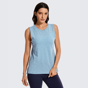 Camiseta deportiva de secado rápido para mujer, camiseta sin mangas antiadherente, personalizada, para entrenamiento en gimnasio, Yoga, transpirable, venta al por mayor - Product Image 3