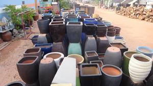 [Ecova <b>Pots</b> ]- Outdoor Pottery - Ceramic Planters - Tall Planter - Square <b>Pot</b> - Floor Vase <b>Large</b> - Product Image 3