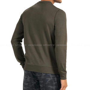 เสื้อสเวตเตอร์คอกลมสำหรับผู้ชาย,เสื้อซับในคอลูกเรือน้ำหนักเบาออกแบบเองได้สำหรับการออกกำลังกายแห้งเร็วและดูดความชื้น - Product Image 4