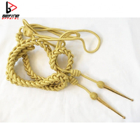 Aiguillette tressée en mylar doré de haute qualité avec pointe en laiton prix bon marché robe cordon d'épaule pour uniforme