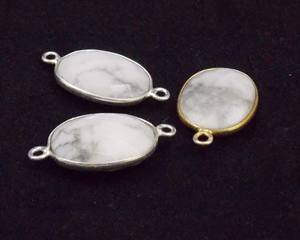 Ovale Forme Jaspe Gemme Résultats Plaqué Or Double Bail Facettes Lunette Connecteur Fabrication de Bijoux À La Main Charme En Laiton MM - Product Image 3