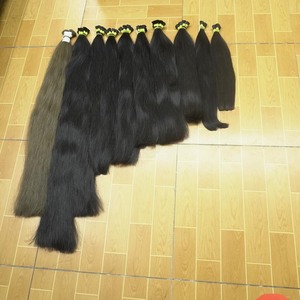 Big Wholesale human hair bulk hair extensions 100% <b>silky</b> straight unprocessed virgin hair from Vietnam - Product Image 5