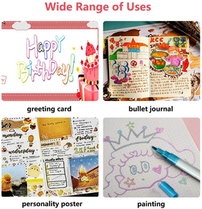 Amazon Hot Selling 12 Colors Double Line Marker <b>Pen</b> Set, Customized <b>Metallic</b> <b>Outline</b> Marker <b>Pen</b> - Product Image 5