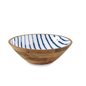 Tazón para Ensalada de Madera de Mango Ecológico de Primera Calidad, Diseño Esmaltado Impreso, para Restaurante, Hotel y Hogar, en Caja - Product Image 1