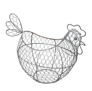 Panier à oeufs de poule en fil métallique Porte-oeufs en forme de poulet Panier de rangement créatif pour oeufs en fer pour ustensiles de cuisine Décoration de table - Product Image 1