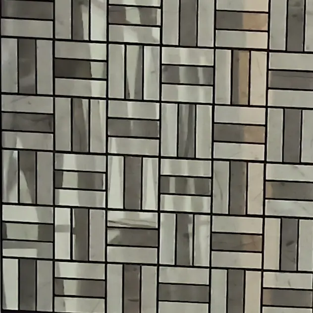 Striscia Quadrato del Cubo Lineare Esagonale a Forma di Diamante Moderno Design In Vetro 3D Cubo BackSplash Porcellana Lucido Piastrelle Piastrelle di Mosaico