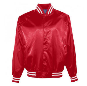 Chaqueta Bomber de Satén Personalizada para Hombre, Talla XL, Chaqueta de Cuero Varsity Informal de Tela de Lona de Invierno de Alta Calidad, Teñida Lisa, OEM - Product Image 5