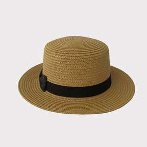 Sombrero de Paja Natural de Rafia para Niños, Estilo Fedora, para Deportes y Viajes, Diseño Panamá - Product Image 6