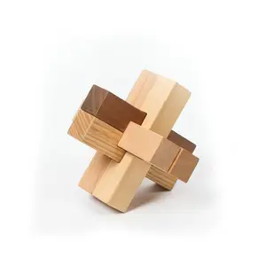 [2.6] Wooden Burr Puzzle Chinese Brain Training Educational Toy for Education and Playing
