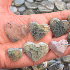 หินมอสส์อาเกตหัวใจขายส่ง,พลอยโมราทรงหัวใจหินมอสพลอยโมราลายหัวใจพลอยโมราแบบพลอยโมรา - Product Image 1