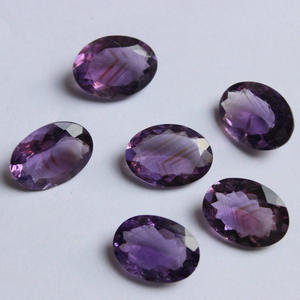 16X22 MM Lâche Facettes Calibré Forme Ovale Naturel Améthyste Février Pierre De Naissance Coupe À Facettes Fabrication de Bijoux Fabricant - Product Image 1