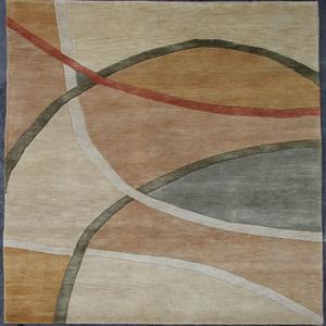 Alfombras hechas a medida para sala de estar, forma abstracta tibetana, anudada a mano, pila de corte de lana 100% - Product Image 6