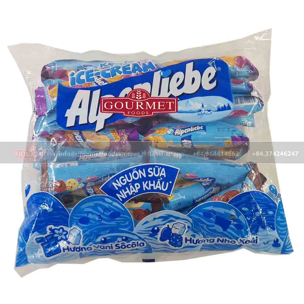 Alpenlieb Lollipop с ванилью и шоколадом 32 г x 16 рулонов/сладкие конфеты/конфеты оптом