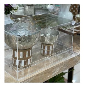 Fregona de madera de Mango de estilo árabe para regalo de boda, Juego de 3 tazones de Metal incrustados para Ramadán Eid, tazón para servir postre, soporte de almacenamiento de alimentos - Product Image 6