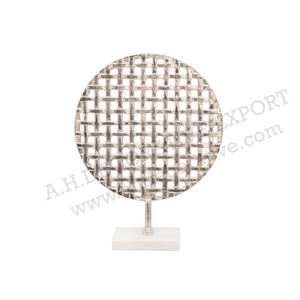 Escultura redonda de aluminio abstracto dorado Diseño elegante Venta caliente Escultura de vajilla para decoración de escritorio y Mostrador de oficina - Product Image 6