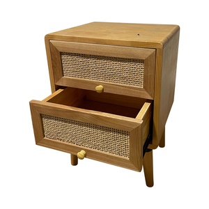 Mesita de noche de mimbre con 1 cajón, mesa de noche de madera a granel, venta al por mayor en Vietnam - Product Image 2