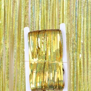 Fondale Metallico con Frange Luccicanti per Decorazione di Matrimoni e Feste, Sfondo per Foto, Tenda Glitterata Dorata - Product Image 2
