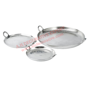 Plateau de service en métal artisanal de conception moderne, en aluminium poli décoratif, pour mariage, maison, hôtel - Product Image 4