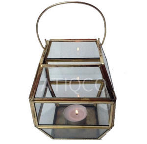 Bandeja votiva de farol de vidrio y metal translúcido Decoraciones especiales para fiestas de Diwali - Product Image 3