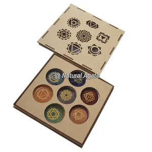 Buy Online 7 Chakra stone Symbol Gift Box | Chakra gift box supplier for sale | natural healing crystal stones supplies