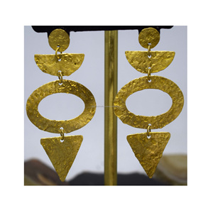 Pendientes de acero inoxidable chapado en oro de moda al por mayor, joyería - Product Image 1