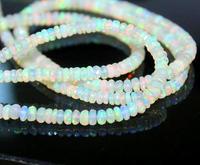 Cuentas de piedras preciosas sueltas con forma de Rondelle facetadas de ópalo etíope de grado AAA, fabricación de joyas de fuego múltiple, precio al por mayor increíble