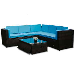 BeNK nouvelle version ensemble de canapé d'extérieur 5 places avec table de rangement 4 pièces ensemble de jardin en rotin meubles en osier de haute qualité Vietnam - Product Image 6