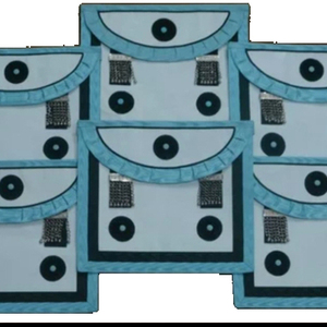Tablier disney brodé à la main, accessoire de haute qualité en peau d'agneau, bleu, idéal pour maître maçons - Product Image 6