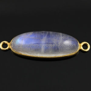 925เงินสเตอร์ลิงสายรุ้งมูนสโตนทอง Vermeil เครื่องประดับเชื่อมต่อ - Product Image 1