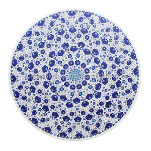 White Makrana <b>Marble</b> Inlay Table <b>Tops</b> - Product Image 1