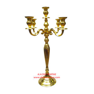 Candelabro de suelo con acabado brillante Negro, candelabro de 5 brazos para boda y fiesta de Navidad, candelabro hecho a mano decorado con jardín - Product Image 5